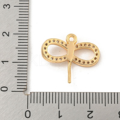 Brass Micro Pave Clear Cubic Zirconia Pendants KK-Z057-03G-1