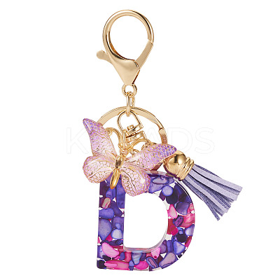 Resin Butterfly Pendant Keychains KEYC-TAC0034-03D-1