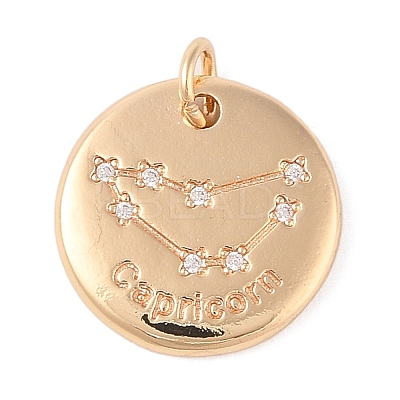 Brass with Clear Cubic Zirconia Pendants KK-N256-24J-G-1