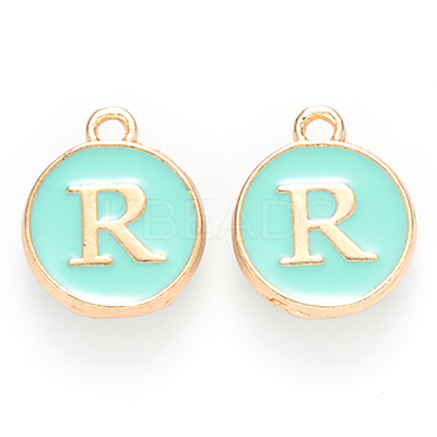 Golden Plated Alloy Enamel Charms X-ENAM-S118-05R-1