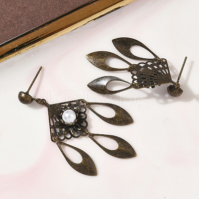 Electroplated Brass Chandelier Earrings EJEW-Z129-17AB-1