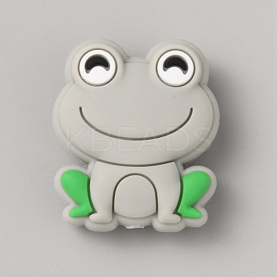 Frog Food Grade Eco-Friendly Silicone Focal Beads LS-SIL-WH0006-29E-1