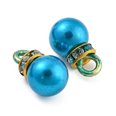 (Defective Closeout Sale: Ring Dyed)ABS Plastic Imitation Pearl Charms KY-XCP0001-25G-01-1