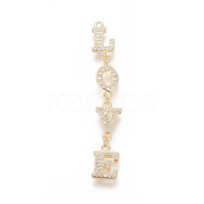 Brass Micro Pave Cubic Zirconia Big Pendants ZIRC-F112-09G-01-1