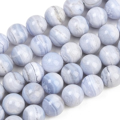 Natural Blue Lace Agate Beads Strands G-D106-A01-14mm-AB-1