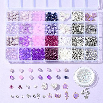 DIY Glass & CCB & ABS Plastic Imitation Pearl Beads Bracelets Mkaing Kits DIY-FS0007-17-1