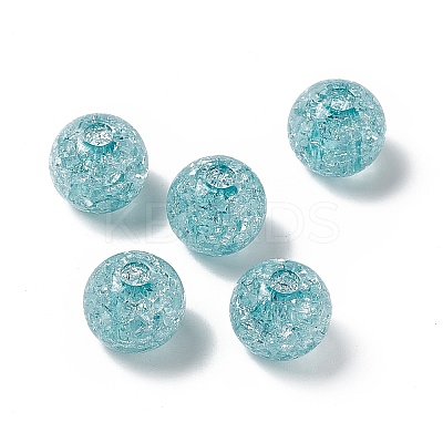 Transparent Crackle Acrylic Bead OACR-H019-02-1