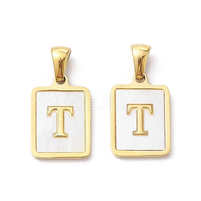 Ion Plating(IP) 304 Stainless Steel Pave Shell Pendants X-STAS-G327-01G-T-1