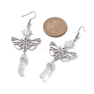 201 Stainless Steel Butterfly Dangel Earrings EJEW-JE05770-1
