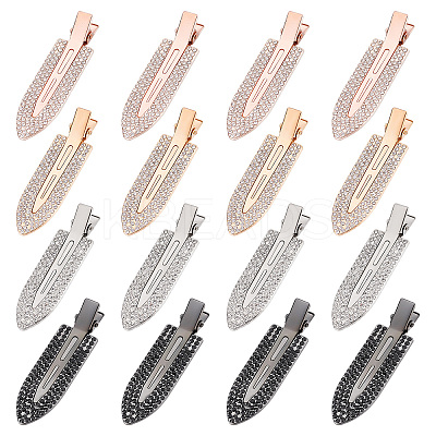16Pcs 4 Colors Surfboard Shaped Alloy Rhinestone Alligator Hair Clips PHAR-CP0001-10-1