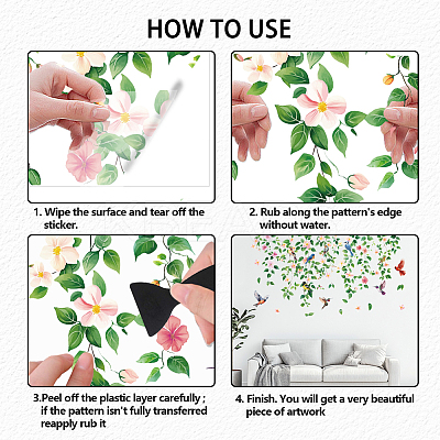 Translucent PVC Self Adhesive Wall Stickers STIC-WH0041-001-1