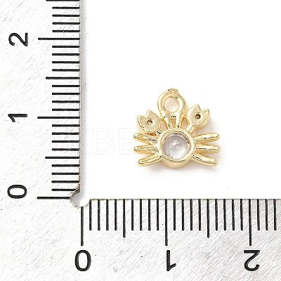Marine Animal Theme Golden Brass Micro Pave Clear Cubic Zirconia Pendants KK-U031-01G-07-1