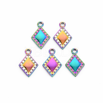 Rack Plating Rainbow Color Alloy Pendants PALLOY-S180-372-1