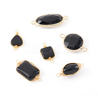 6Pcs 6 Style Natural Agate Links Connectors G-MP0001-03-1