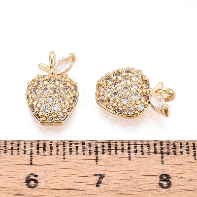 Brass Micro Pave Cubic Zirconia Pendants KK-T074-82G-1