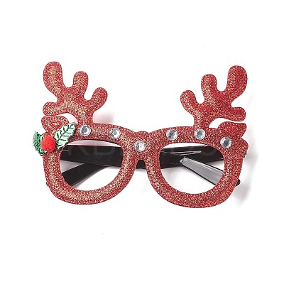 Christmas Plastic & Non-woven Fabric Glitter Glasses Frames AJEW-E053-01E-1