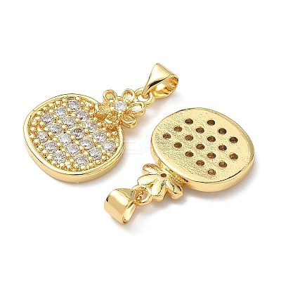 Brass Micro Pave Cubic Zirconia Pendants KK-Q068-22G-1