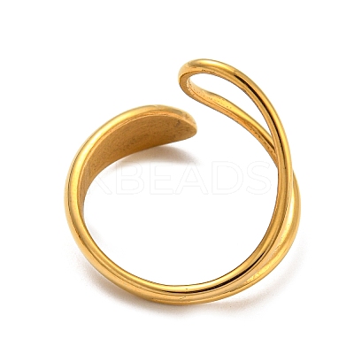 Ion Plating(IP) 304 Stainless Steel Cuff Rings for Women RJEW-E078-08G-1