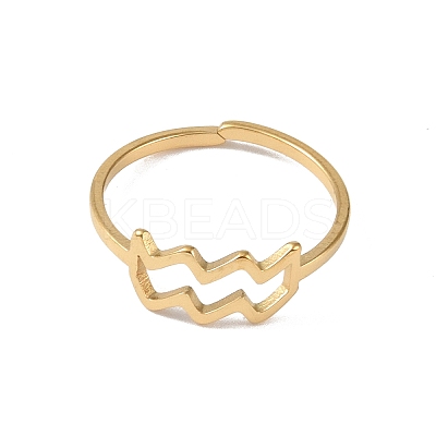 Real 18K Gold Plated 304 Stainless Steel Adjustable Finger Ring RJEW-L115-01G-02-1