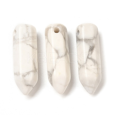 Natural Howlite Pointed Pendants G-C158-05N-1