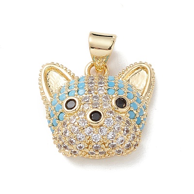 Brass Micro Pave Cubic Zirconia Pendants KK-M240-10-1