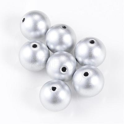 Matte Style Spray Painted Acrylic Beads ACRP-S669-8mm-01-1