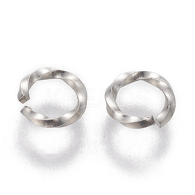 Tarnish Resistant 304 Stainless Steel Twisted Open Jump Rings STAS-L233-008A-P-1