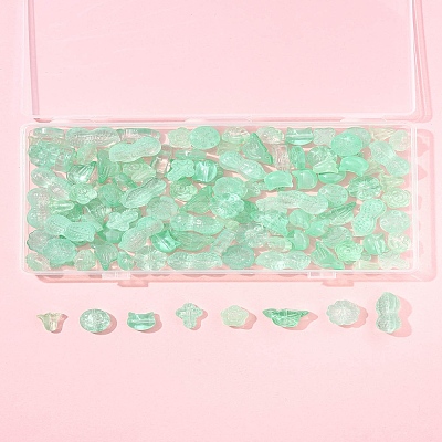 120Pcs 8 Styles Spray Painted Transparent Glass Beads GLAA-FS0002-22-1
