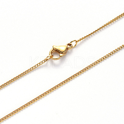 304 Stainless Steel Curb Chain Necklace NJEW-S420-001B-G-1