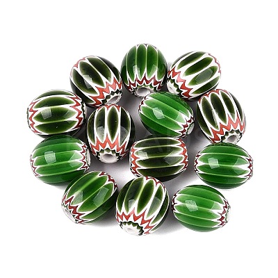 Handmade Millefiori Glass Barrel Beads LA-N002-19E-1