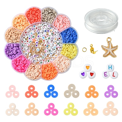 Handmade Polymer Clay Heishi Bead DIY Jewelry Kits DIY-FS0006-66A-1