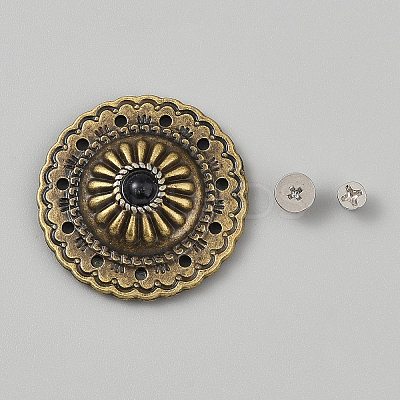 Flat Round Alloy Snap Buttons FIND-TAC0036-010C-1