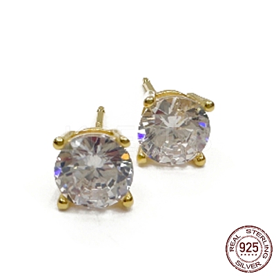 925 Sterling Silver Stud Earrings LS-EJEW-K265-01G-1