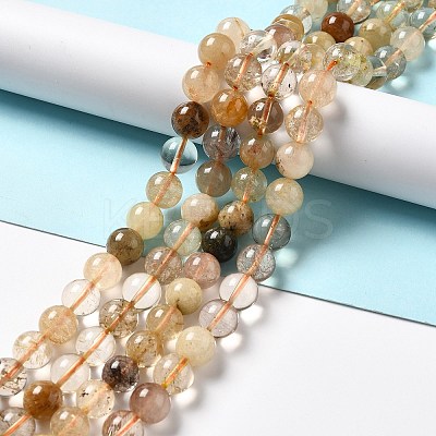Natural Rutilated Quartz Beads Strands G-B029-B02-04-1