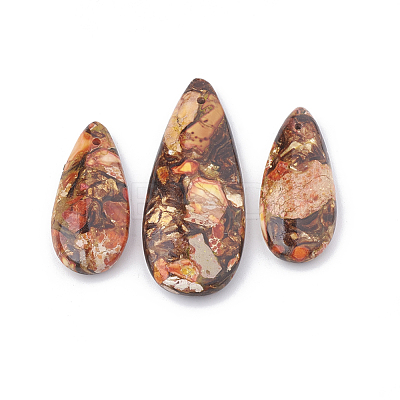 Assembled Bronzite and Imperial Jasper Pendants G-S328-003H-1