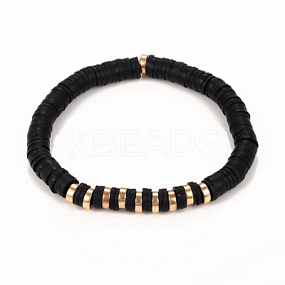 Handmade Polymer Clay Heishi Beads Stretch Bracelets BJEW-JB05303-05-1