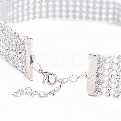 7 Row Crystal Rhinestone Choker Necklace NJEW-F289-01B-P-1