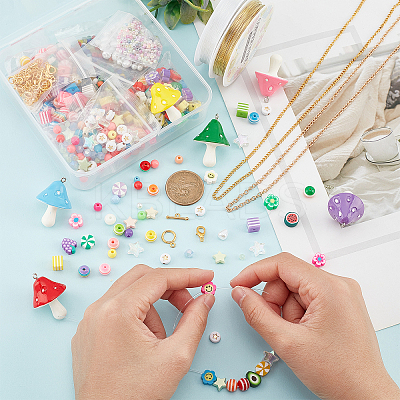 DIY Candy Color Bracelet Necklace Making Kit DIY-PH0009-40-1