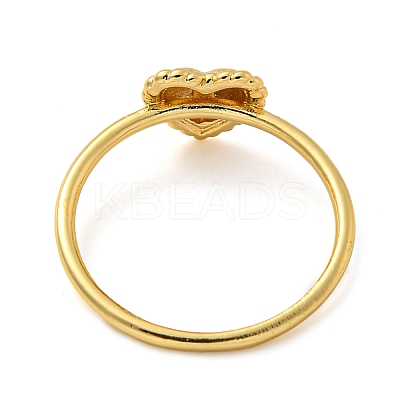 Rack Plating Brass Heart Finger Rings for Women RJEW-C081-04G-1