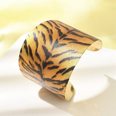 Alloy Open Cuff Bangles for Women LS-BJEW-K272-03G-1