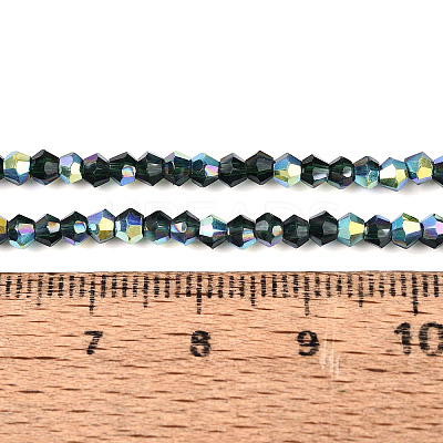 AB Color Plated Transparent Glass Beads Strands GLAA-G127-01-01N-1