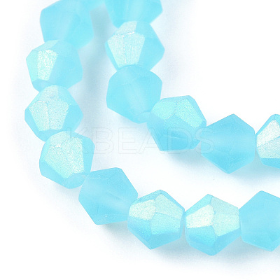 Imitate Austrian Crystal Bicone Frosted Glass Beads Strands EGLA-A039-T3mm-MB20-1