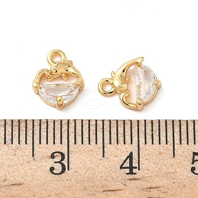 Brass with Clear Cubic Zirconia Charms KK-B160-22G-1