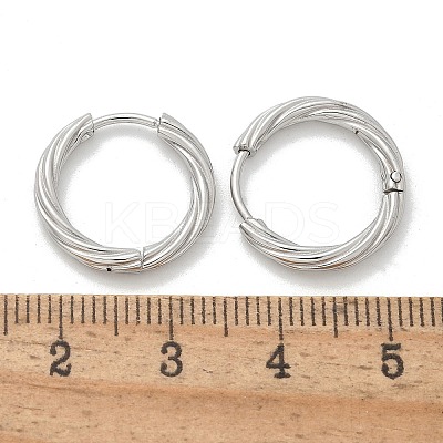 304 Stainless Steel Twist Hoop Earrings for Women EJEW-A130-02B-P-1