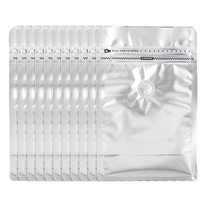 10Pcs BOPP and Aluminized PET and PE Resealable Coffee Zipper Bags with Valve ABAG-TA0001-93E-1
