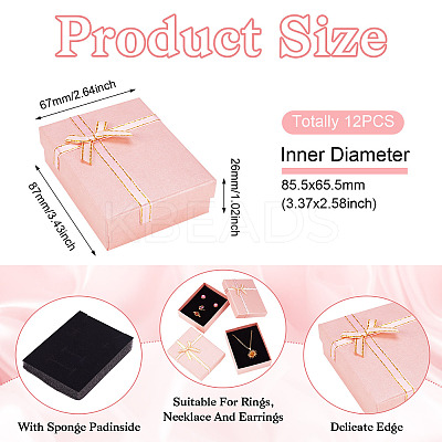 Rectangle Paper Jewelry Set Storage Boxes with Bowknot X1-CON-TAC0014-04C-1