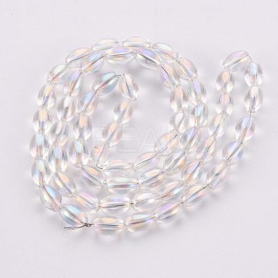 Electroplate Transparent Glass Beads Strands X-EGLA-T020-11-A02-1