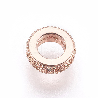 Brass Micro Pave Cubic Zirconia Beads ZIRC-E152-57RG-RS-1