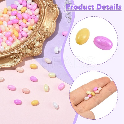 350Pcs 7 Colors Opaque Colours Luster Glass Seed Beads SEED-YW0003-23-1