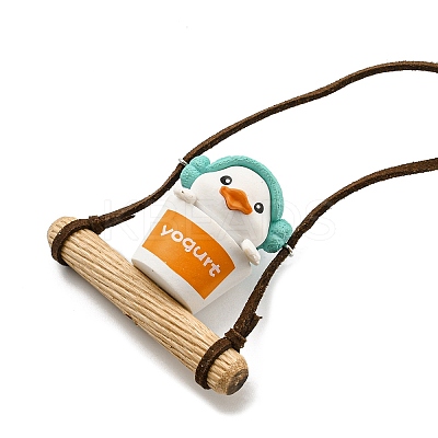Cute Plastic Swinging Bathtub Duck Pendant Decorations LS-HJEW-A009-01A-1